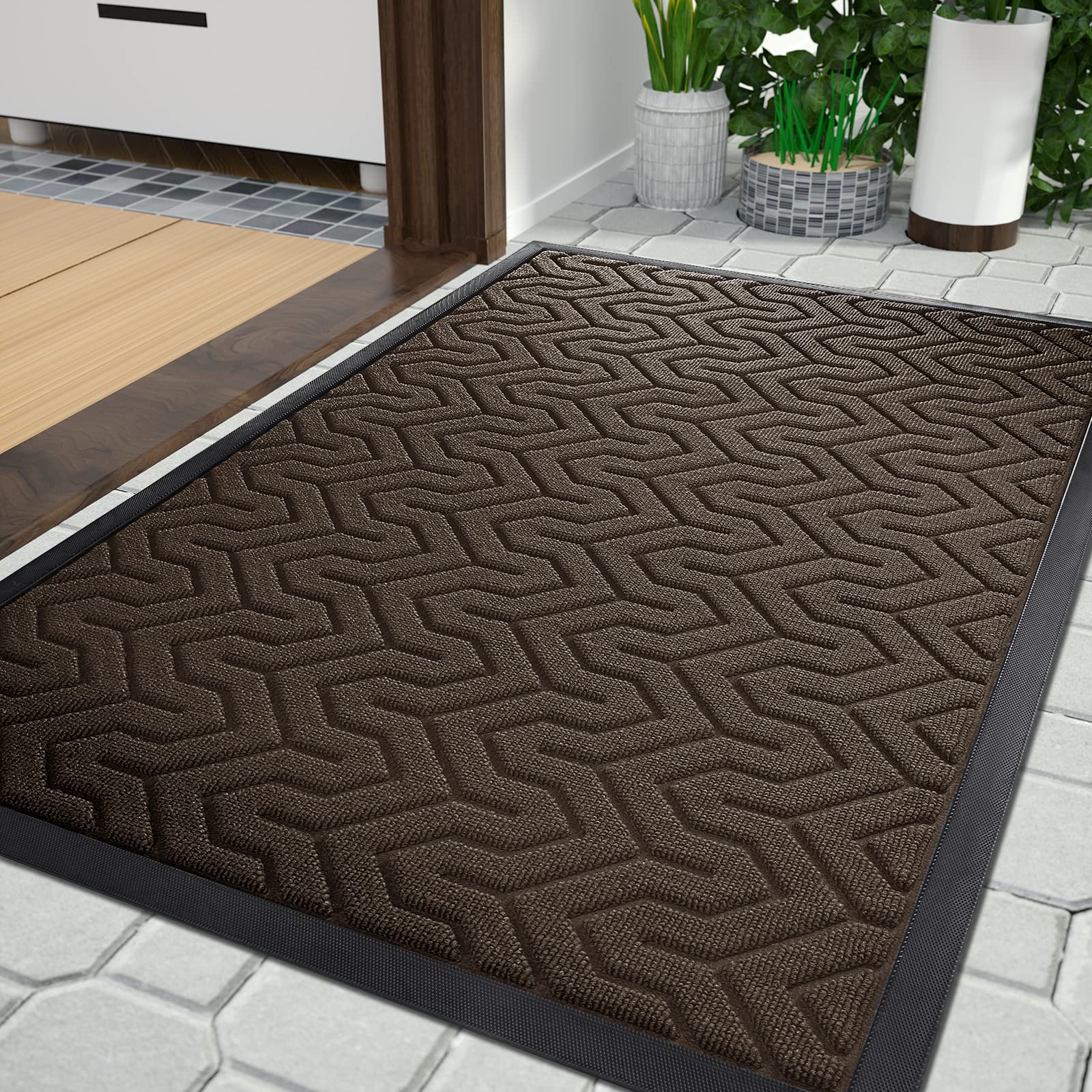 Yimobra Door Mats Outdoor, AllSeason Heavy Duty Durable Door Mat for