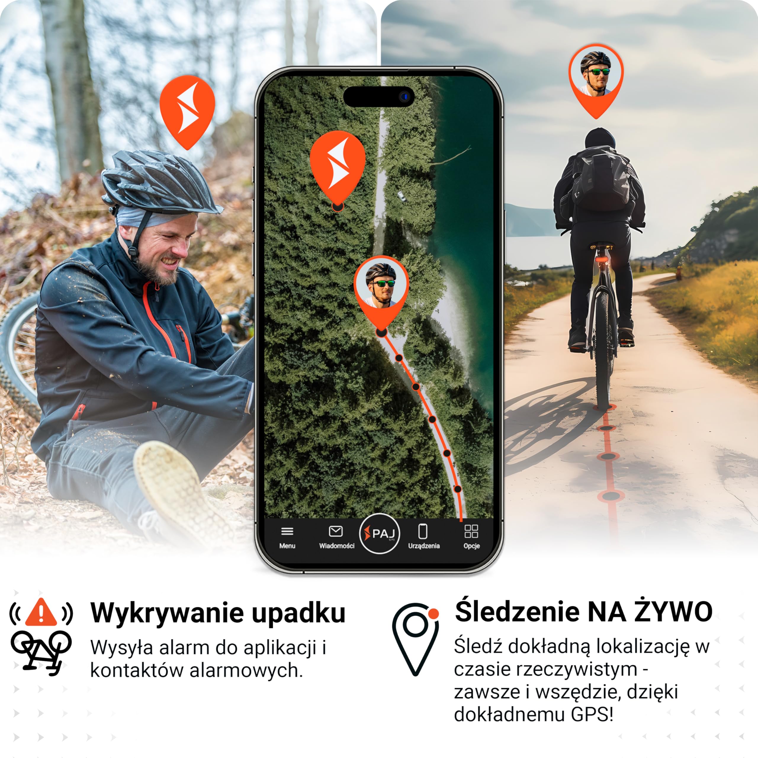 PAJ GPS 4G - Światło Rowerowe Z Trackerem, 3 M-ce Abonamentu Premium W Cenie, Śledzenie Live, Wykrywanie Upadku, Geofence I Antykradzież, Wodoodporny, Do 20 Dni Pracy