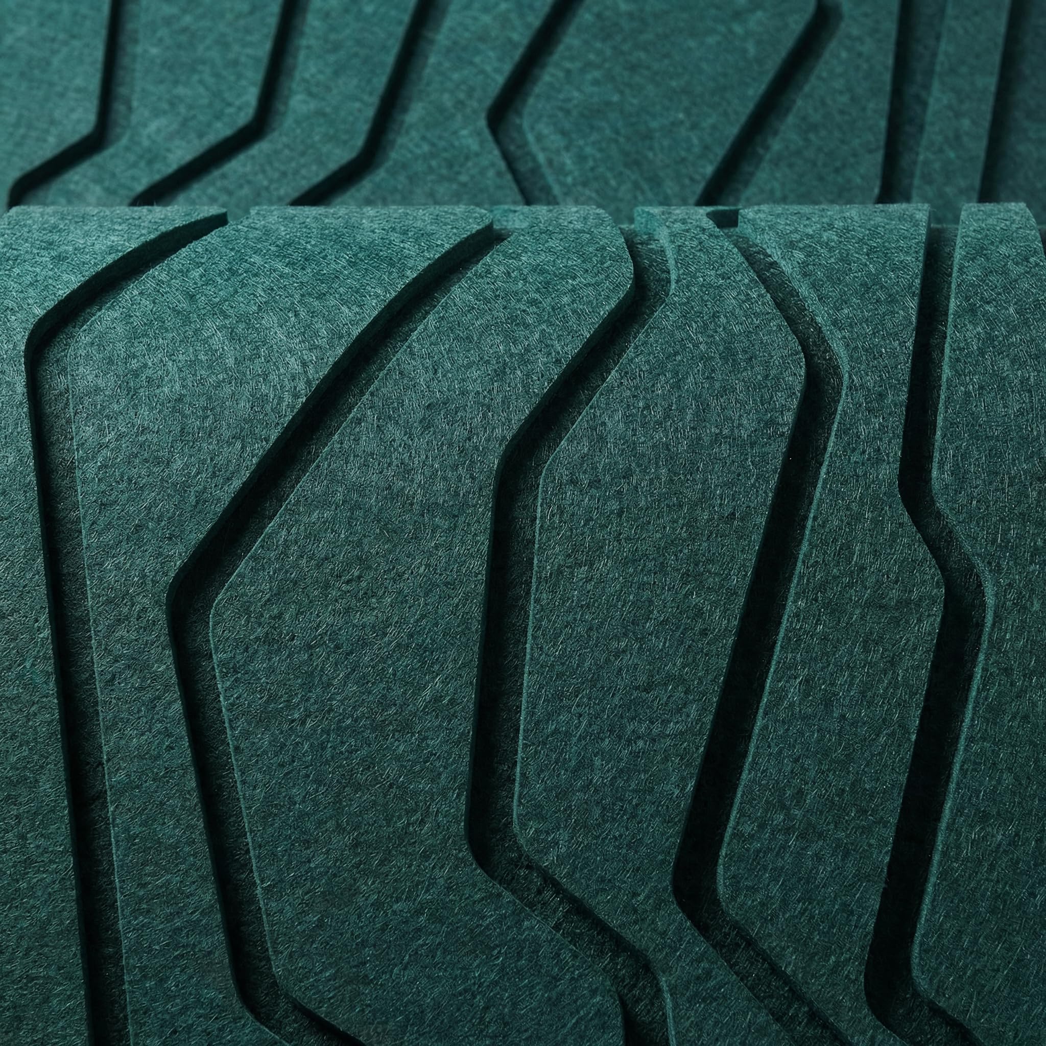 Pannelli acustici in feltro PET, set da 4 (totale 2 pezzi: 80 x 80), fonoassorbenti e decorativi, facile da parete con sistema a cunei (set da 4 pezzi, 40 x 40 cm, verde smeraldo)