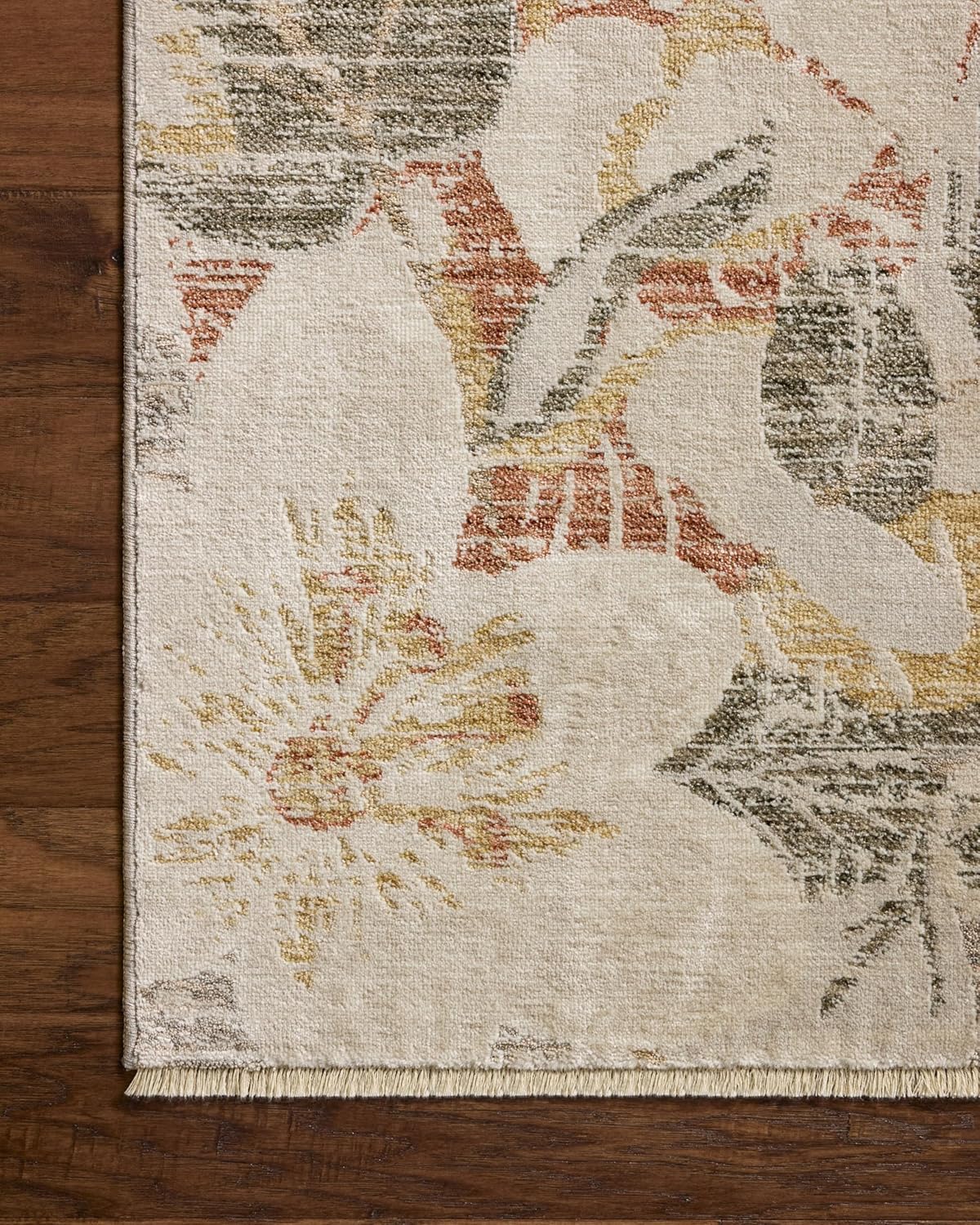 Loloi Eileen Collection ELE-01 Natural/Sunrise 6'-3" x 9'-6" Fringe Area Rug