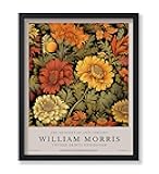 Poster Master Blooming Flowers Print - William Morris Poster - Botanical Exhibition Art - Textile Pattern Wall Design - Floral Aesthetic Art - Flower Shop or Office Decor - 8x10 UNFRAMED Wall Art