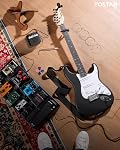 Tostar 39" Full Size Electric Guitar Kit For Beginners and Adults, SSS Pickup Guitarra Electrica Set Includes Tremolo Bridge, Lightweight Matte Finish, Amp, Strings, Gig Bag, Birthday Gifts, Black | Rounded Matte Body, SSS Pickups, 5 Way Switch, 1:18