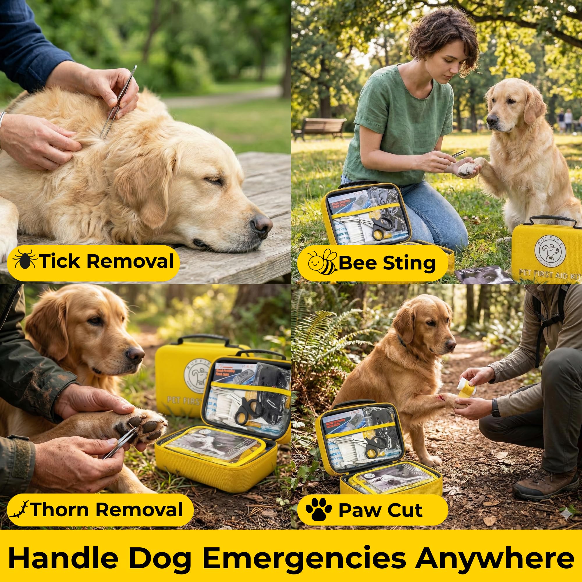 Dog First Aid Kit – Essential Items Pet Emergency Kit Accessories for Car, Travel, Hunting, Hiking & Camping Gear with Mini Pouch for Home, Office & Outdoor Adventures - 55 pcs - image 3