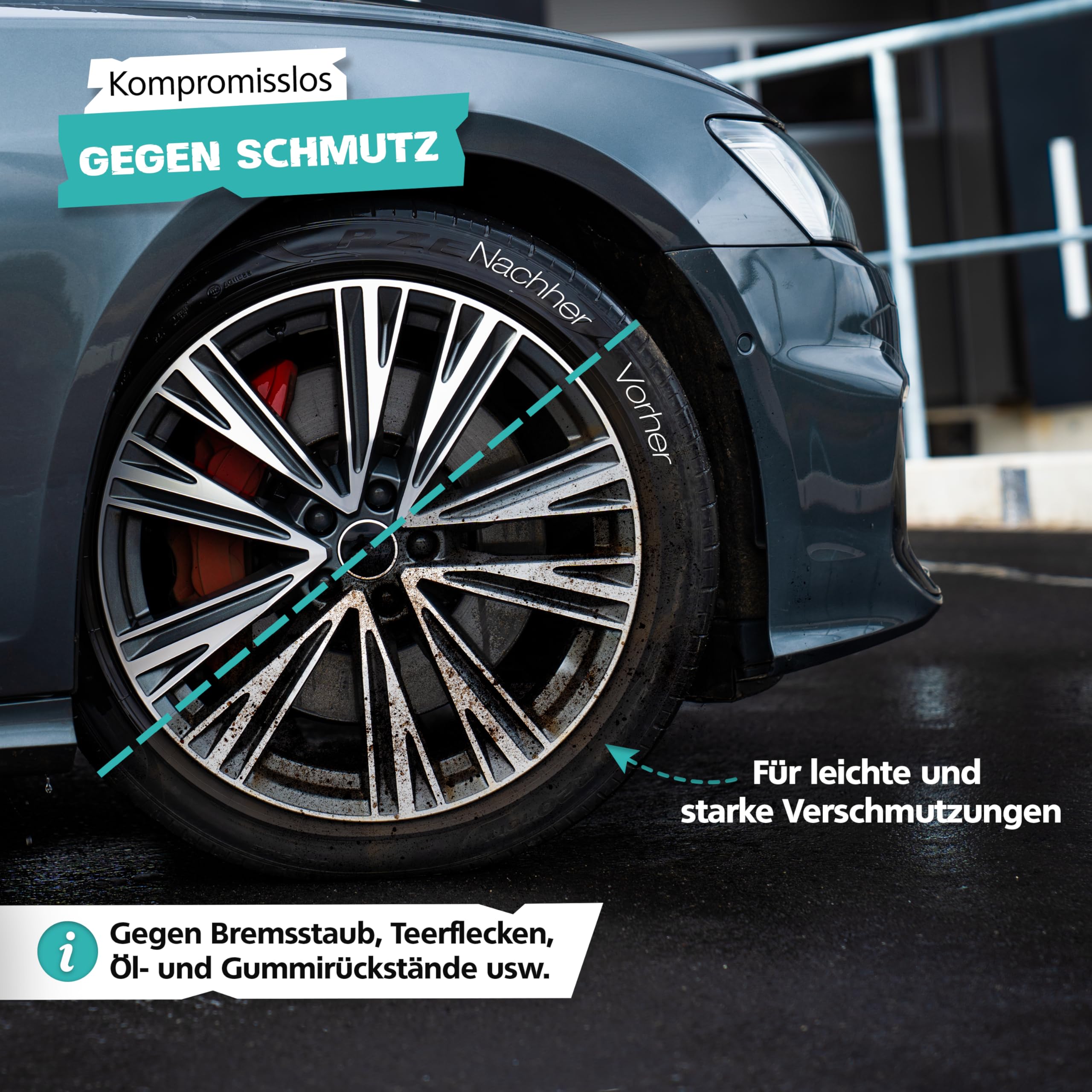 SPRINGER RX5000 Felgenreiniger 5 L, säurefrei | Made in Germany | Felgenspray materialschonend | gut haftende Gel-Formel | mit Wirkindikator | für alle Felgen