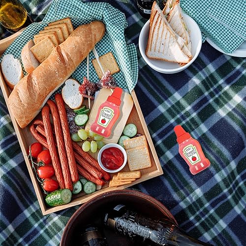 Miniatura 7 de Mini botella de ketchup para accesorios de caja Bento, botellas exprimibles de condimentos de 1 onza, recipiente de plástico vacío para aderezos de