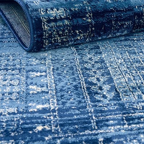 Miniatura 6 de Rugs.com Kennedy Collection Alfombra  Alfombra mediana azul de 9 x 12 pies perfecta para salas de estar, comedores grandes, planos abiertos