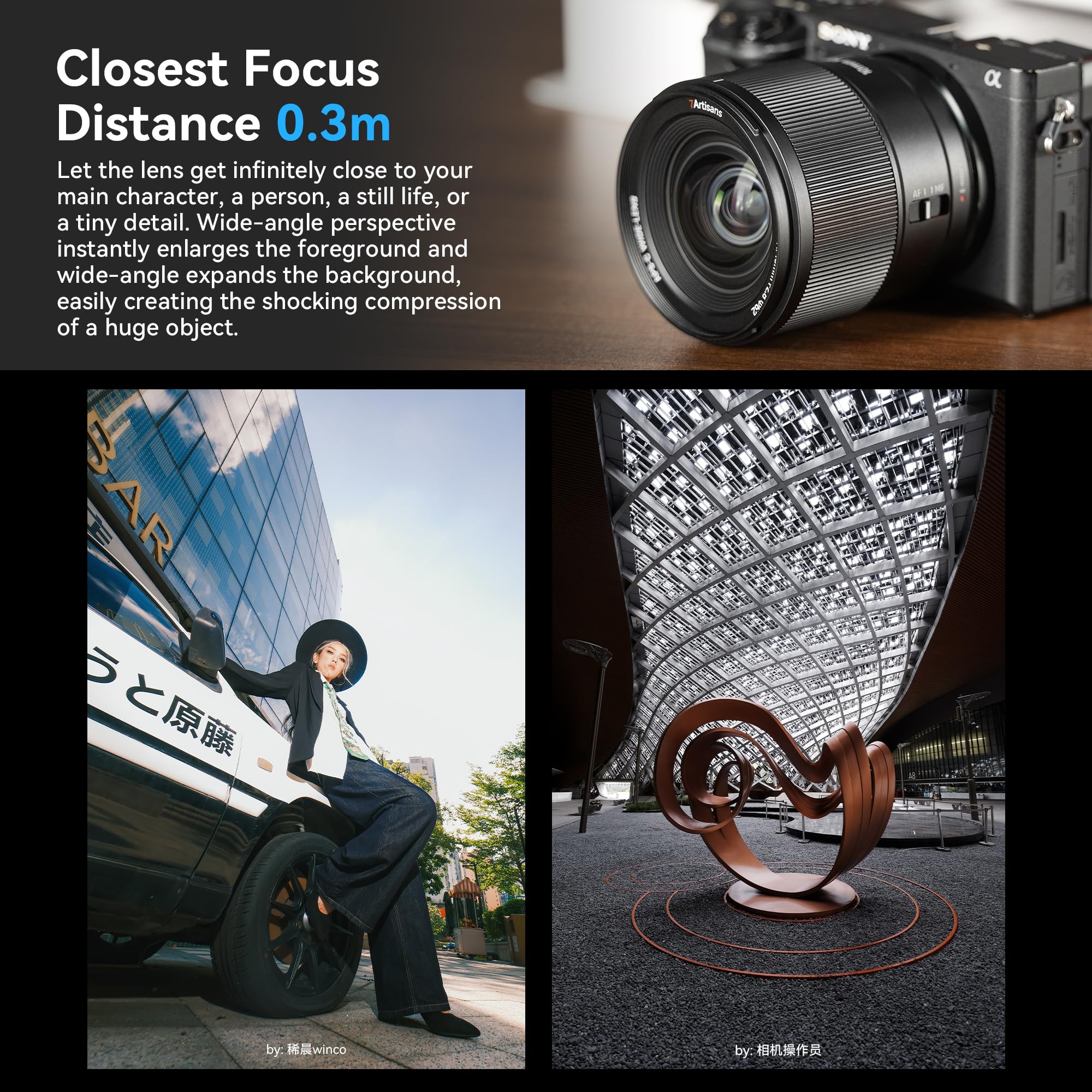 Objectif Grand Angle 7artisans AF 10 mm F/2.8 APS-C Grande Ouverture Reconnaissance Automatique/Manuelle des Visages et des Yeux Compatible avec Les appareils Photo Fujifilm FX Fuji X-H/T/T30/S/E/A