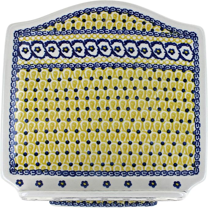 Blue Rose Polish Pottery Saffron Cookbook Holder