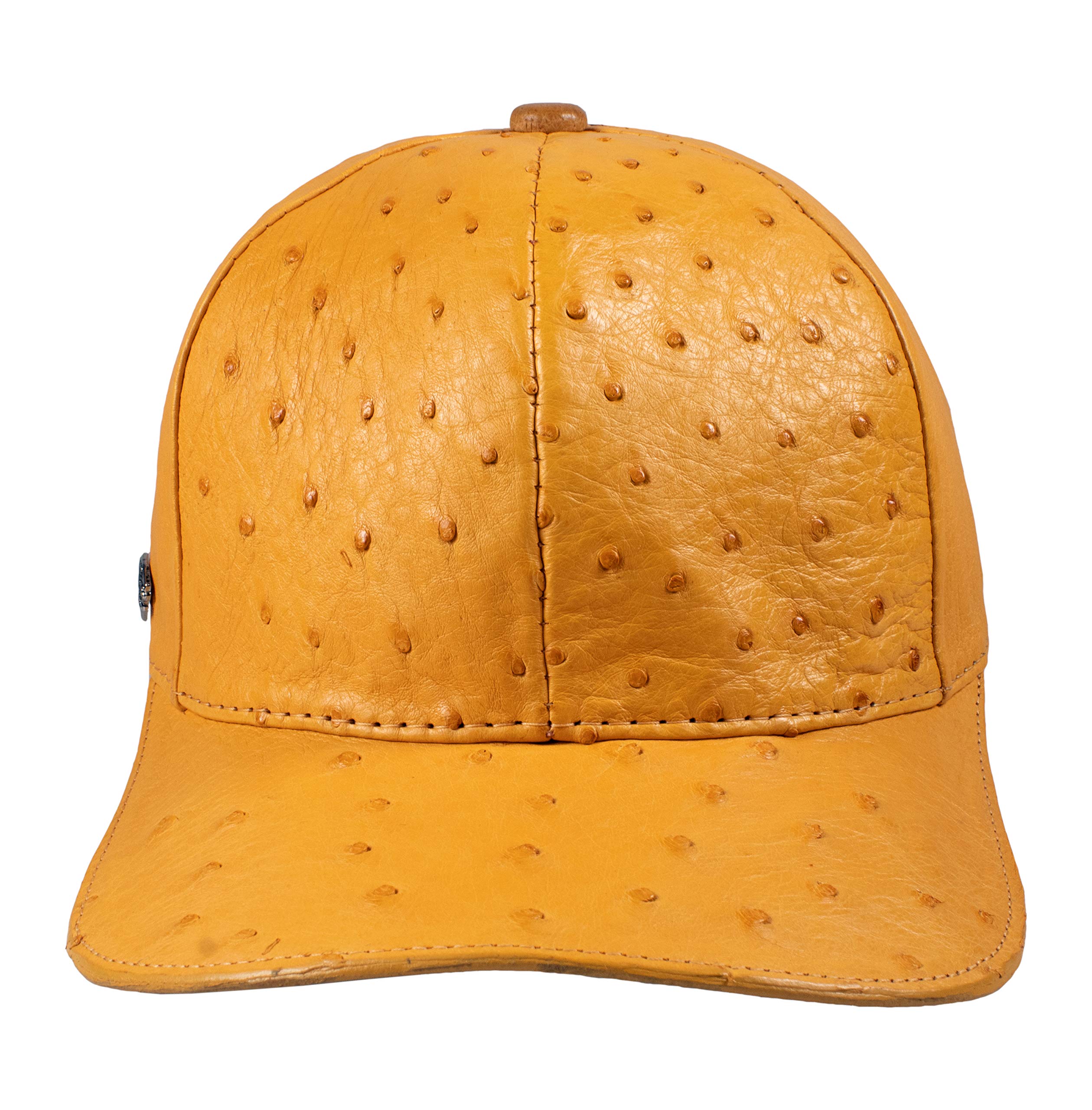 Package Exotic Genuine Ostrich Leather Cap and Belt Color Butter (42)