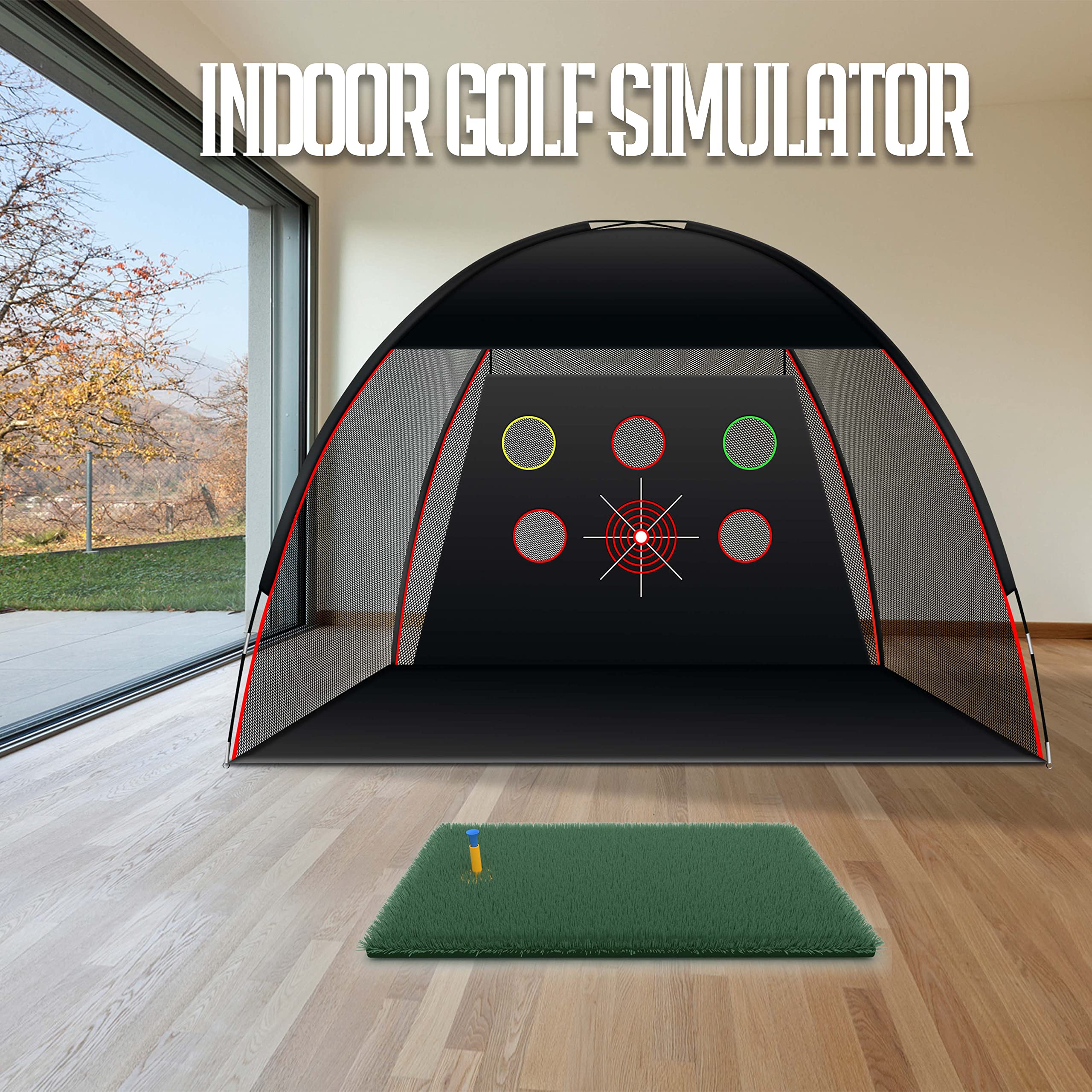 Golf Net, 10x7ft Golf Practice Net with Turf Mat, Golf Net for Backyard