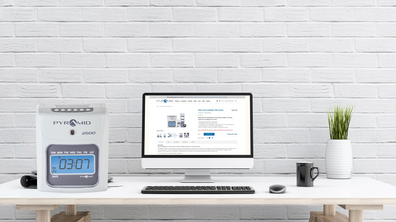 Pyramid Time Systems 2500 Small Business Time Clock Bundle