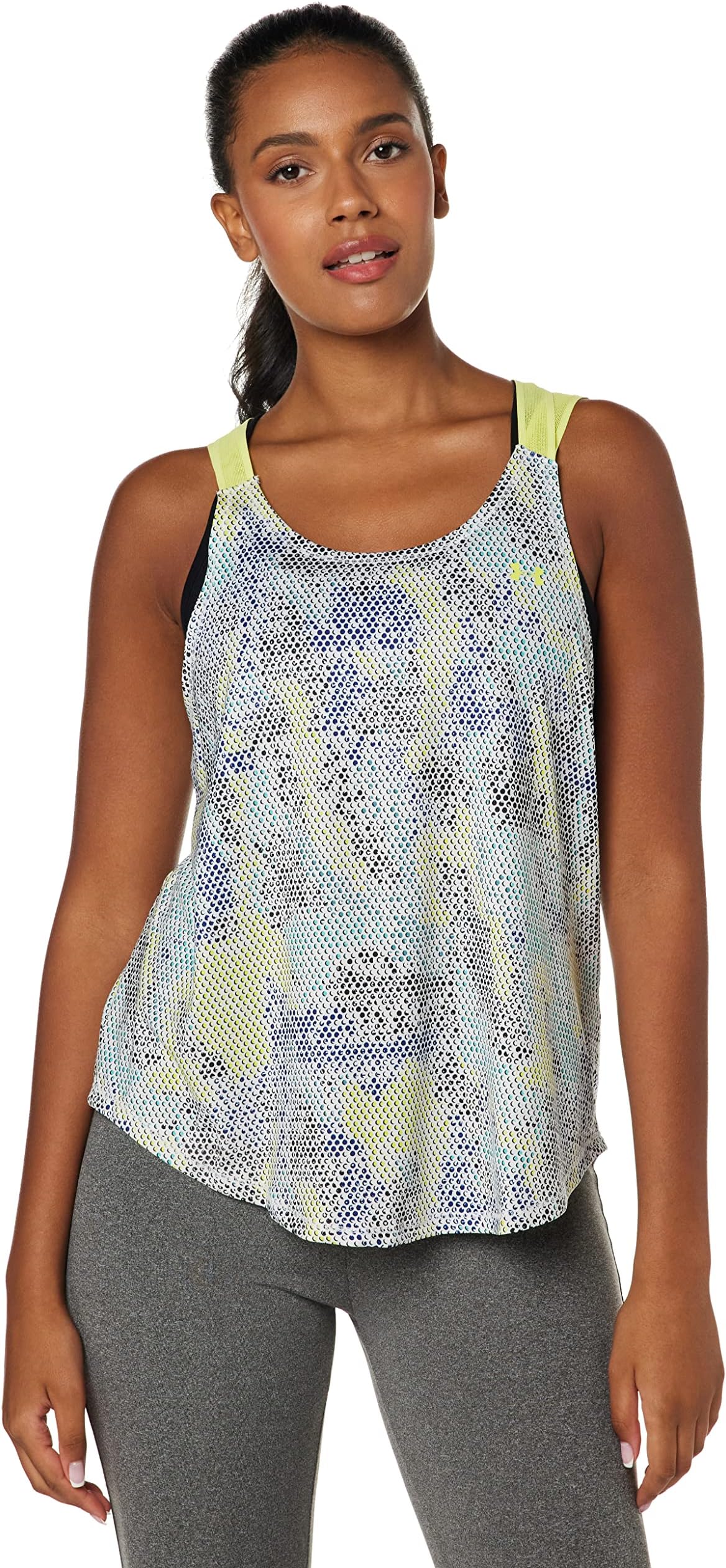 Under ArmourArmour Sport PrtStrappy Women's Tank, White / Tokyo Lemon / Tokyo Lemon, Size XS