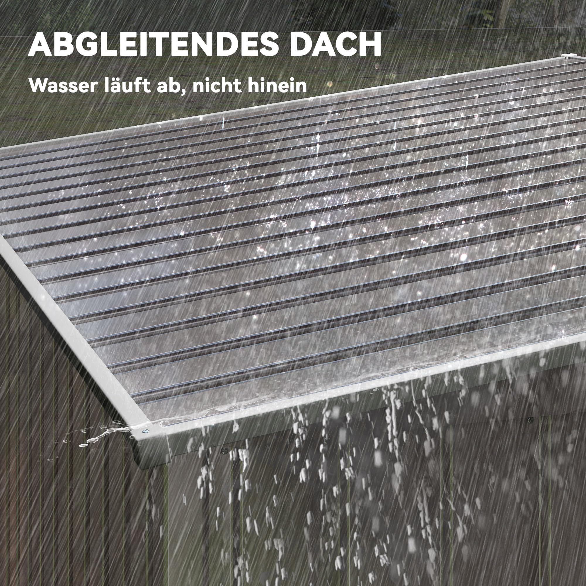 Outsunny Metall Gerätehaus 2,81m² 154x206,5x181 cm Geräteschuppen mit Pultdach Schiebetür wetterfest Hellgrau