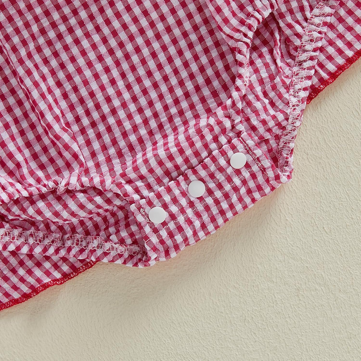 Baby Girl Summer Clothes Bow Embroidery Romper Dress Short Sleeve Plaid Jumpsuit Skirt Hem Bodysuit Cute Outfit - Image 6