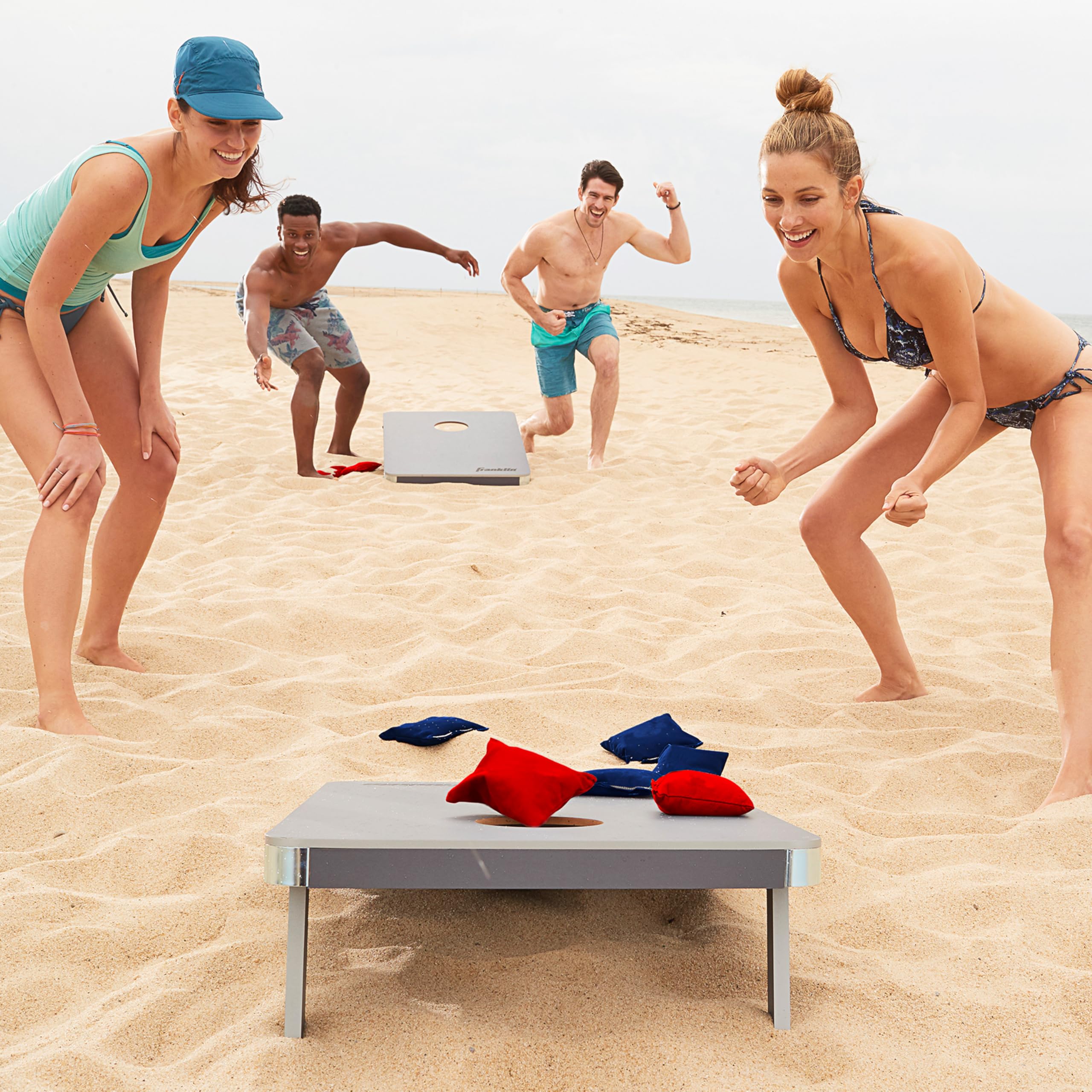 Franklin Sports Bolsas de Cornhole de tamaño Oficial – (8) Bolsas de Lona de Doble Costura Resistentes de 6 Pulgadas – Incluye Funda de Transporte