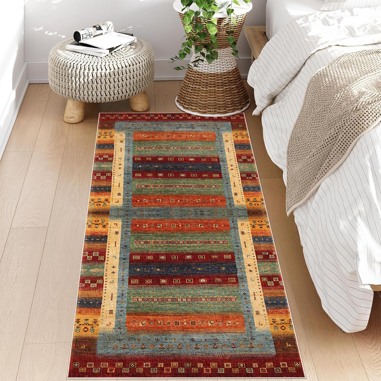 Dywan do korytarza, długi dywan do korytarza 50 x 120 cm, antypoślizgowy, wąski dywan do korytarza, dywan do wejścia, można prać, dywany kuchenne do korytarzy, sypialni, pralni, kuchni