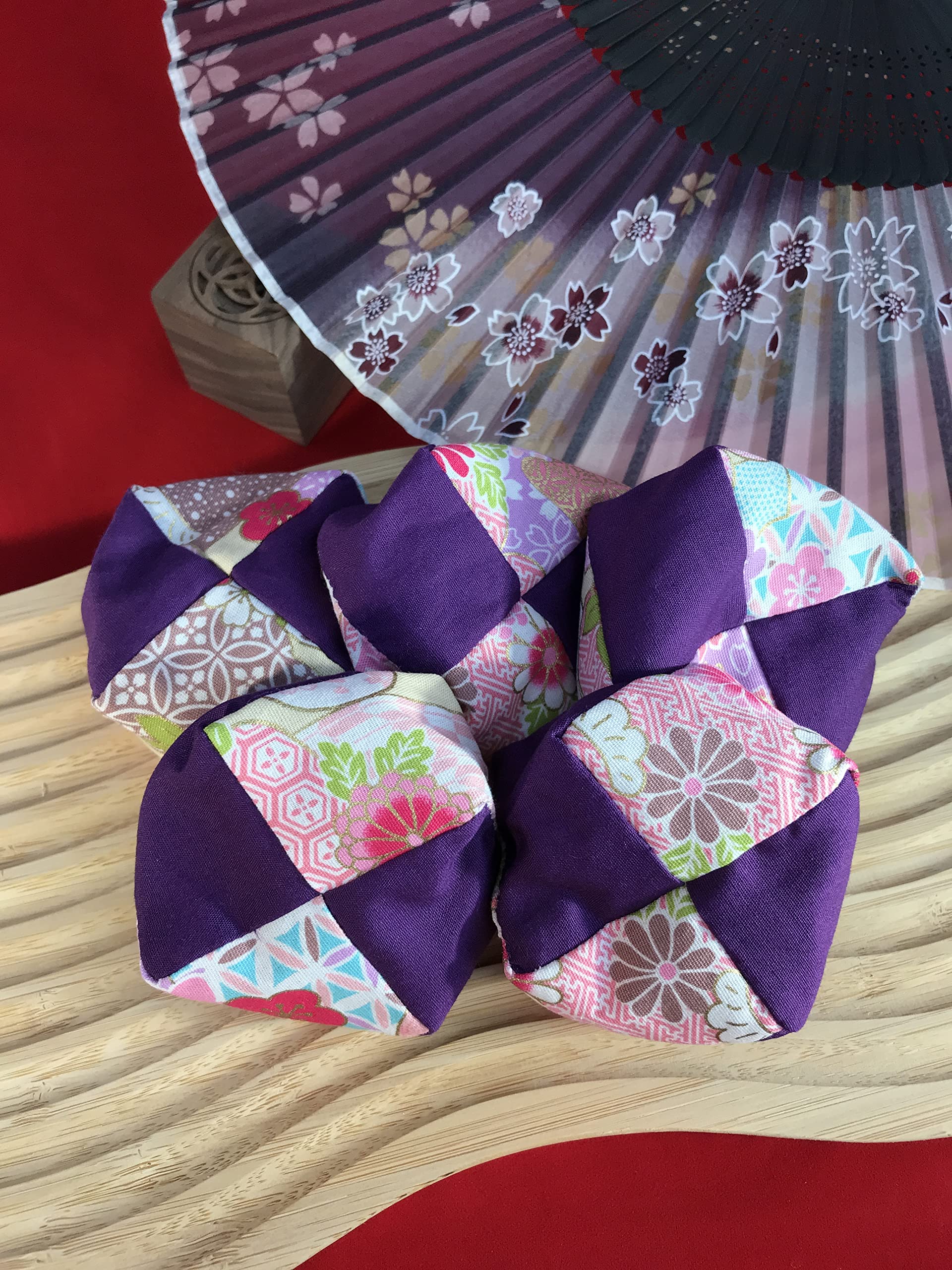 Amazon | お手玉5個セット (夢見草 Purple×Yagasuri) | 工芸・民芸品