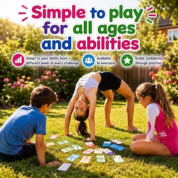 Shuffle Up Gymnastics Games Skills Pack - Family Games with 22 NEW Fun & Active Skills Cards, Gymnastics Equipment, Gymnastics Gifts for Girls & Boys