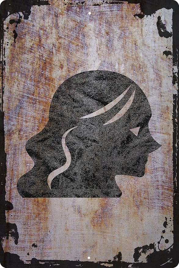 Wall Art Tin Sign Virgo the virgin symbol maiden Aug 23-Sept 22 zodiac astrology Beige Home Decor Funny Gift 12 x 8 Inch