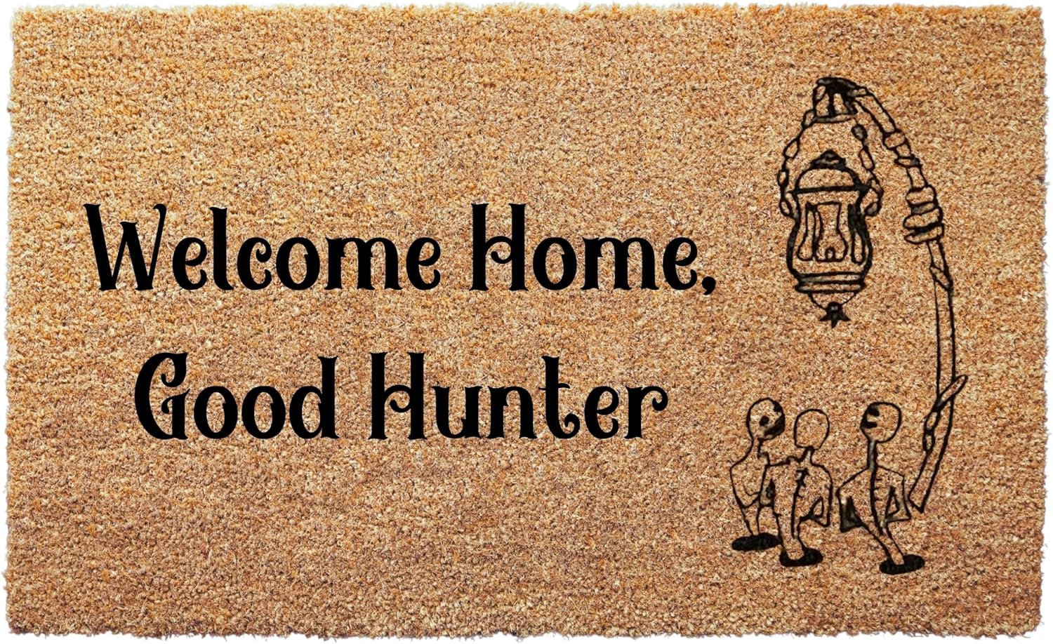 Welcome Home Good Hunter Doormat - 3 Size Options - Fantasy Game Inspired Coir Rug for Entryway or Porch - Unique Indoor Outdoor Mat for Fans and Gamers