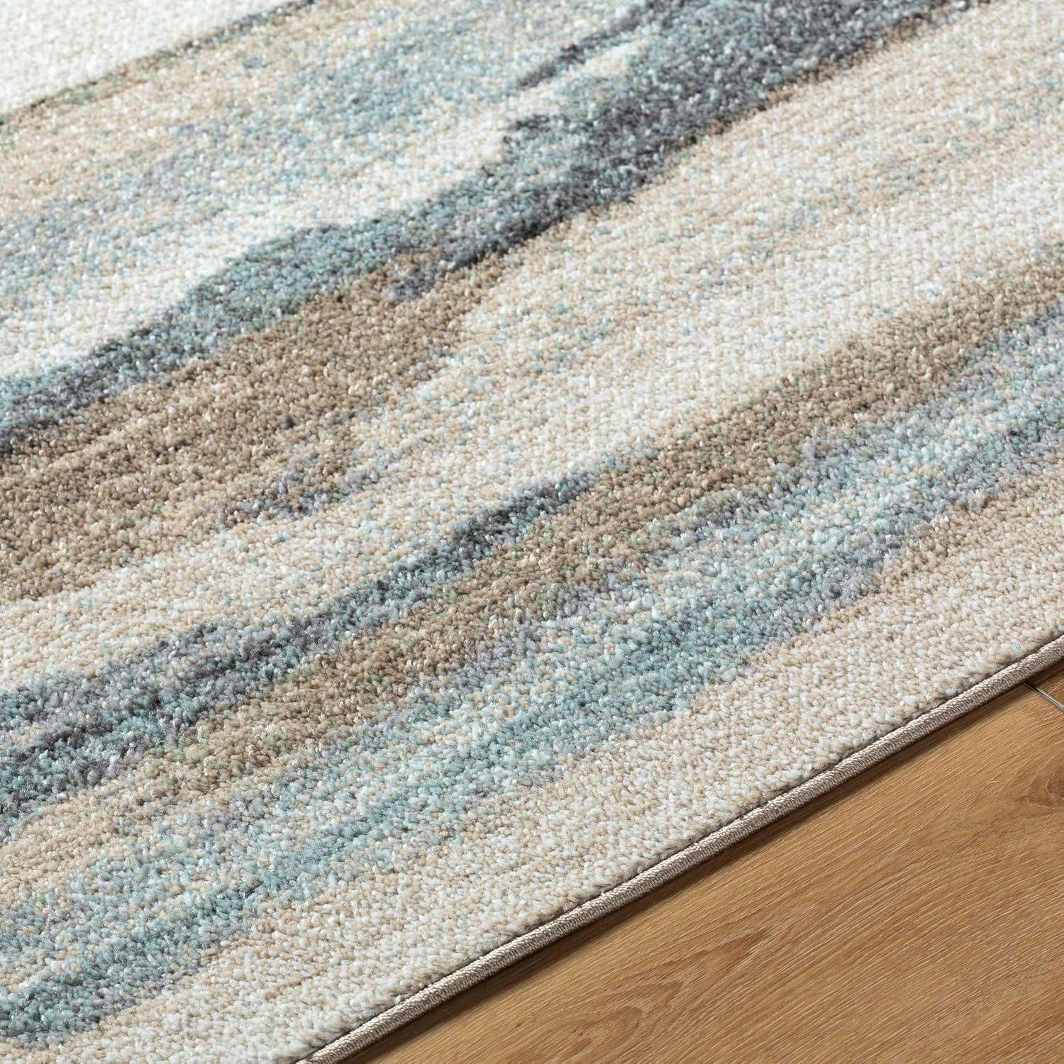 Mark&Day Area Rugs, 8x10 Bennington Modern Aqua Area Rug, Blue Grey Brown Carpet for Living Room, Bedroom or Kitchen (7'10" x 10') 7'10" x 10' (Rectangular) Aqua
