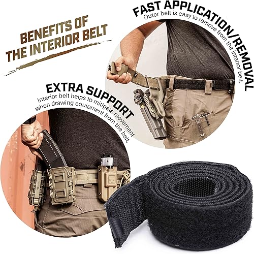 Miniatura 2 de Tacticon Battle Belt V2  Compañía propiedad de veteranos de combate  Cinturón táctico de metal de liberación rápida  Nylon 500D con Molle