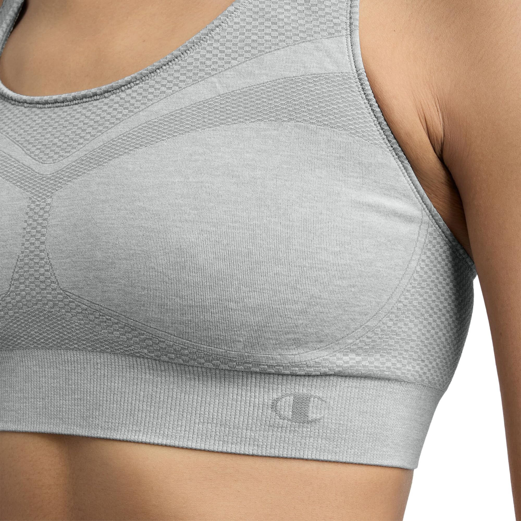 Champion Damski biustonosz sportowy Spot Comfort z pełnym wsparciem (1 opakowanie), Oxford Grey Heather, M