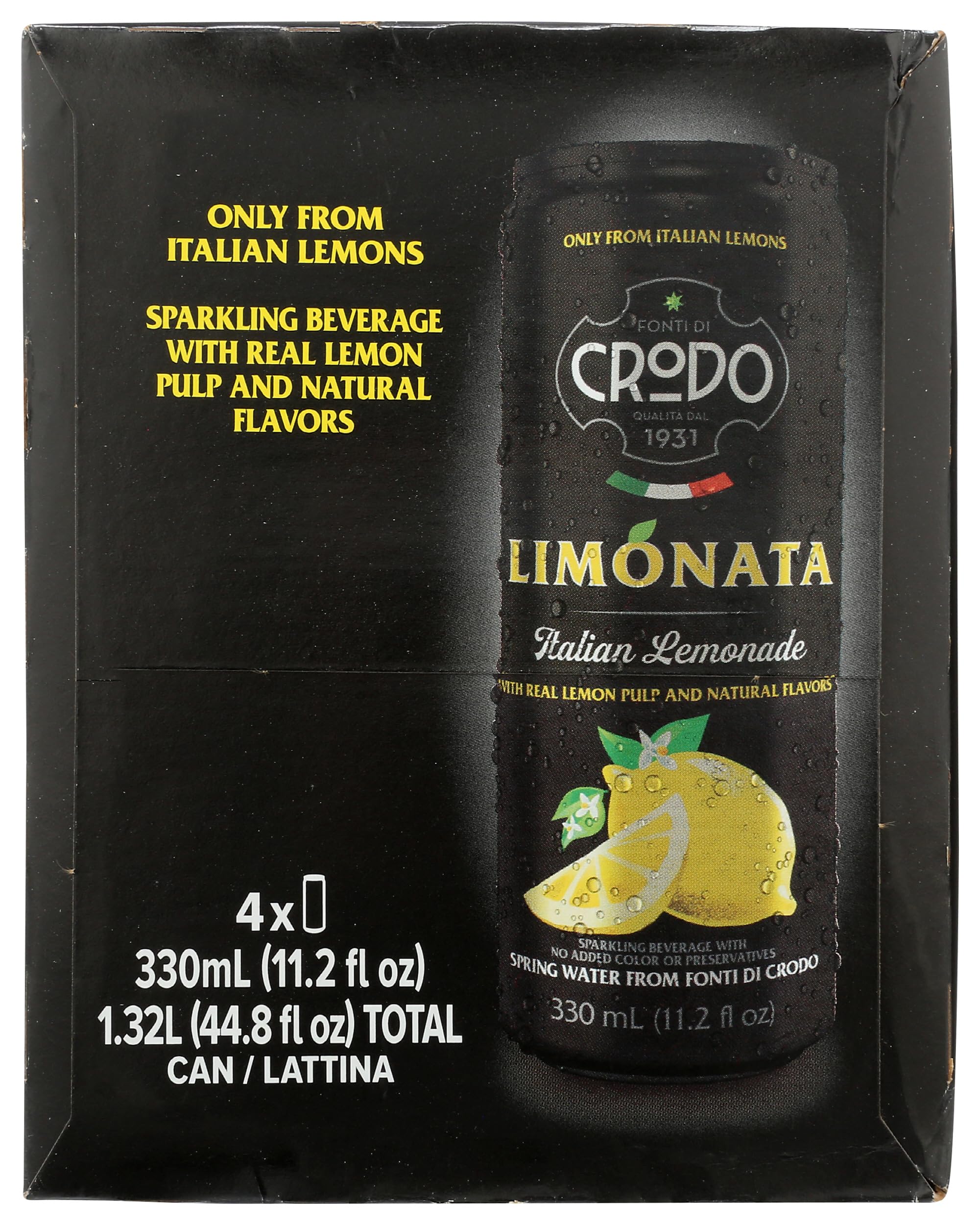 Fonti Di Crodo Limonata Italian Lemonade, 4 Packs, No Preservatives, 44.8 Fluid Ounces (Pack Of 6)