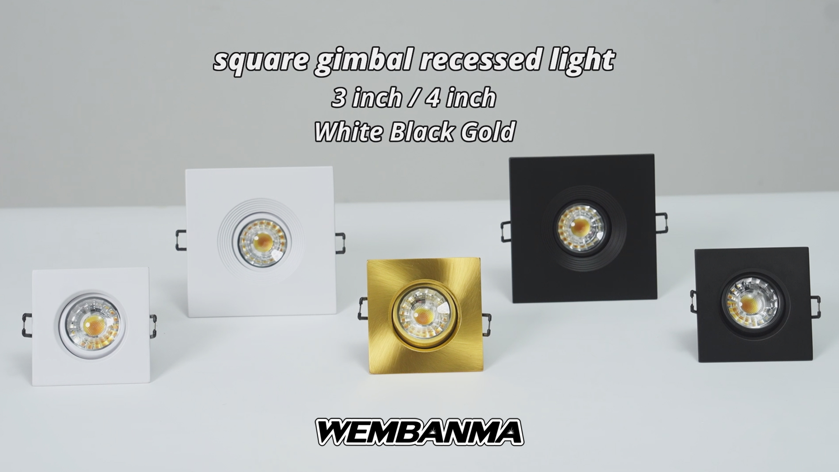 Image of 4 Inch 6 Pack Square Recessed Lighting, 8W 5CCT Adjustable Canless Wafer Downlight, 360 Rotatable and 30 Tiltable LED Eyeball Lights, 4 Inch 6 Pack White