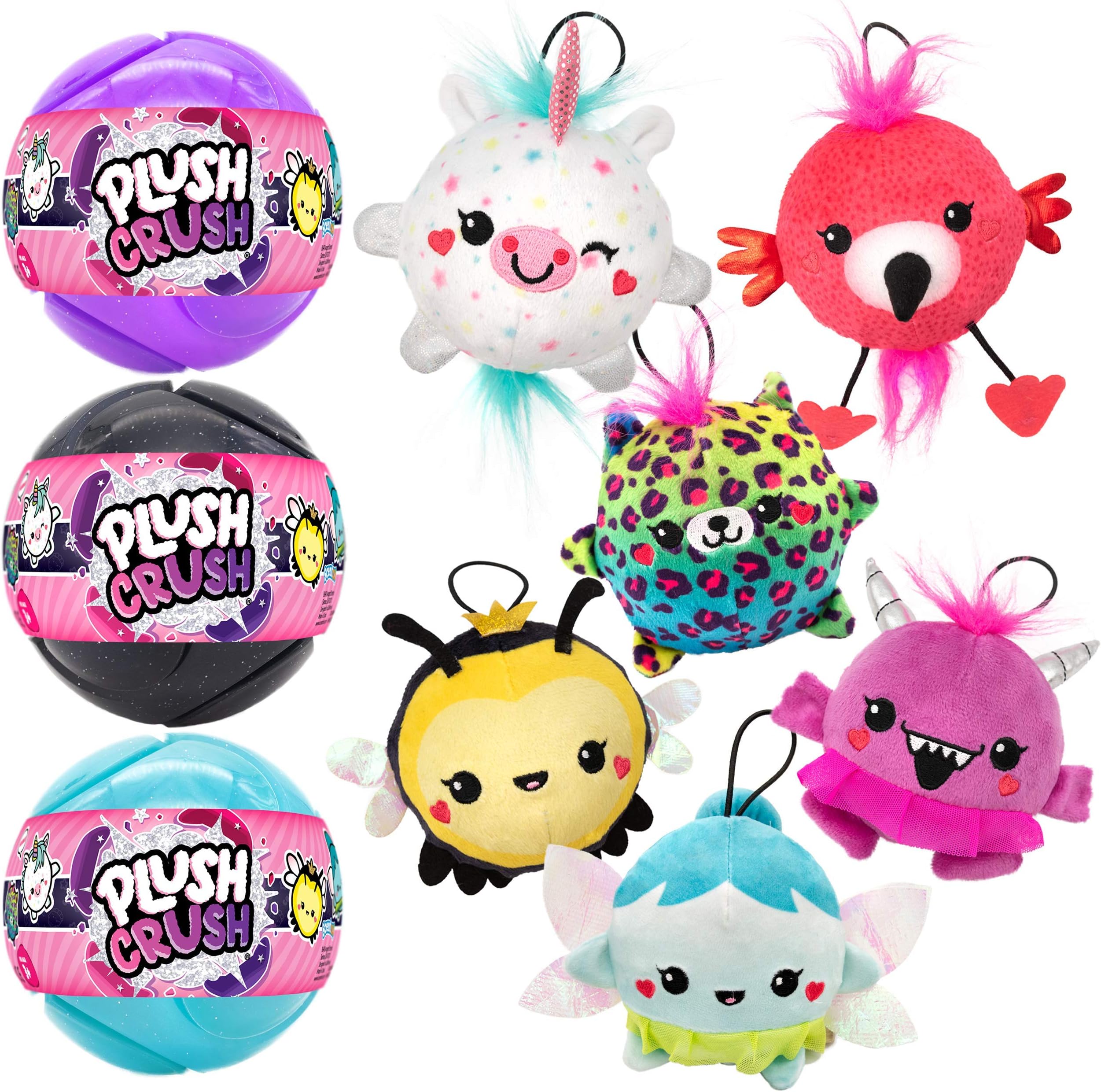 Series 3 - Puzzle Ball (3-Pack), Surprise Collectible Character Bouncy Ball Plush Toy, Blind Bag by Scentco