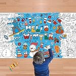 OHOME Winter Giant Coloring Poster/Tablecloth-Winter Decorations - 30 x 72 Inches Jumbo Coloring Banner Kids Crafts Gifts Activities Decor Party Decorations