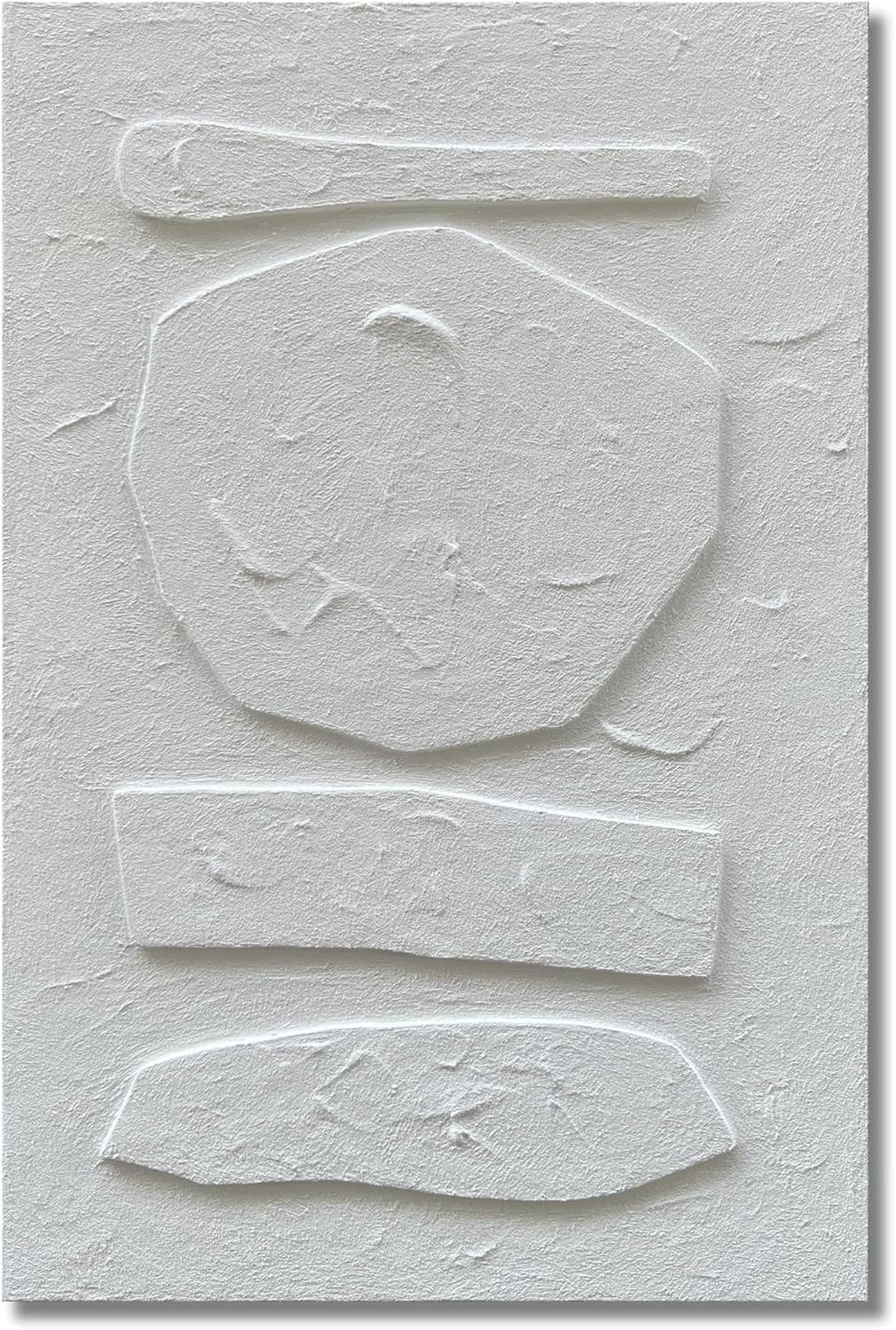 Limiyer Art 24x36 inch abstract art oil painting with white three-dimensional texture, in a modern minimalist style, is suitable for use as a home decoration item and can also be hung on the wall of an office for display