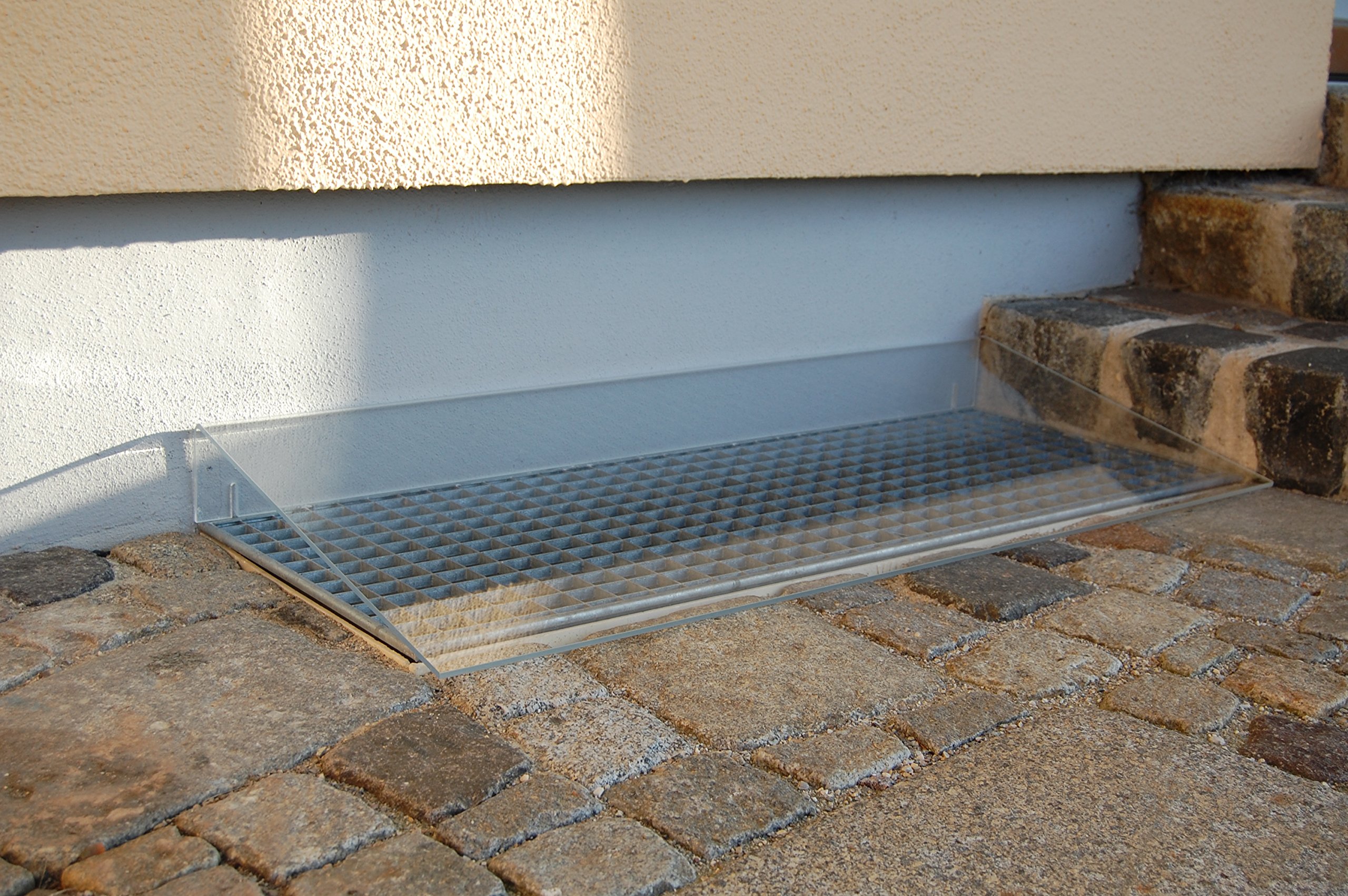 Lichtschachtabdeckung/Kellerschachtabdeckung/Regenschutz aus Acrylglas AcryS-90x55 der einfache Regenschutz von acrylive
