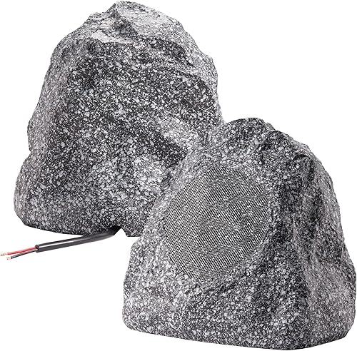 Theater Solutions 2R4G altavoces tipo roca para exteriores (gris granito) Granito gris