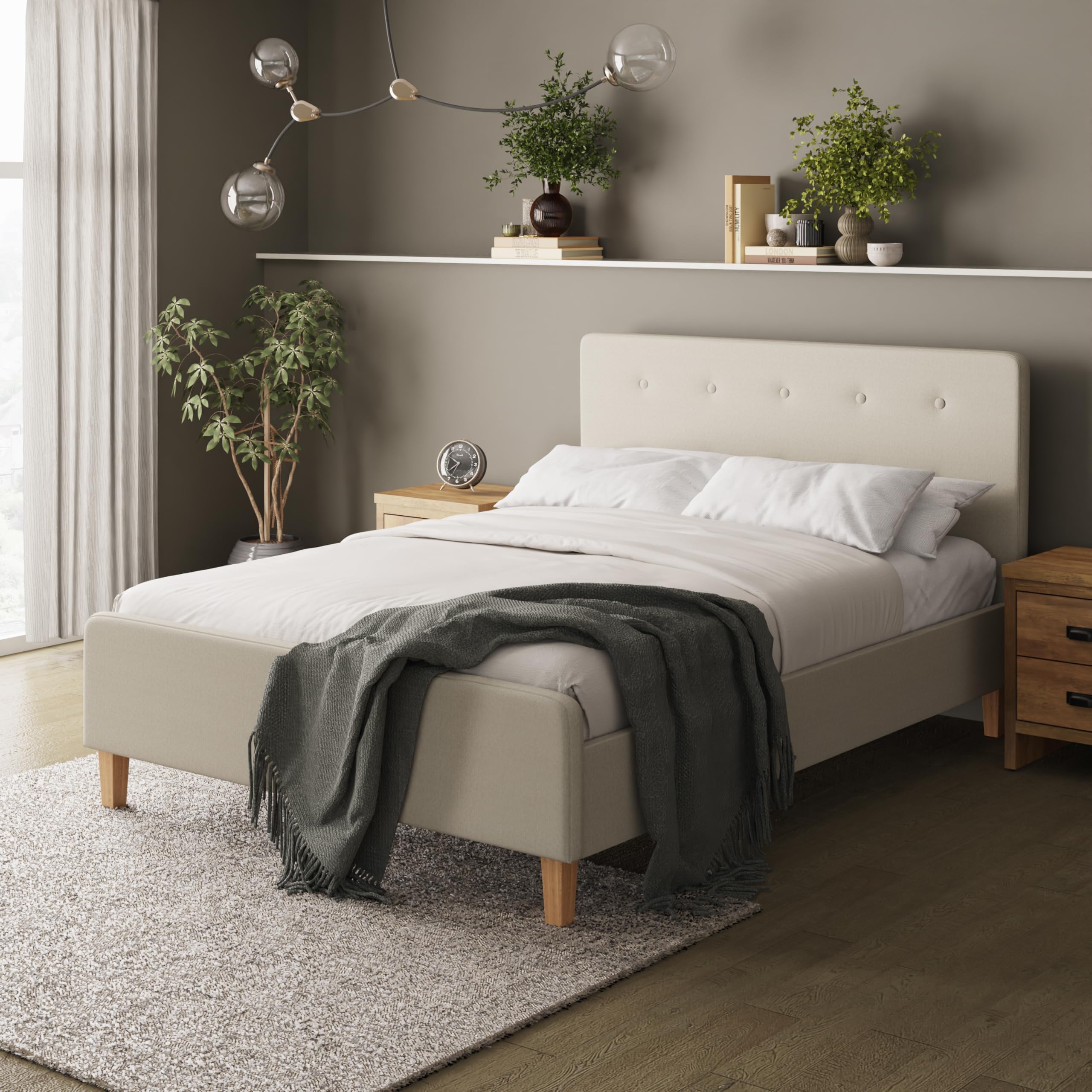 GFW Ashbourne 135cm / 4'6 Double Bed Frame Natural
