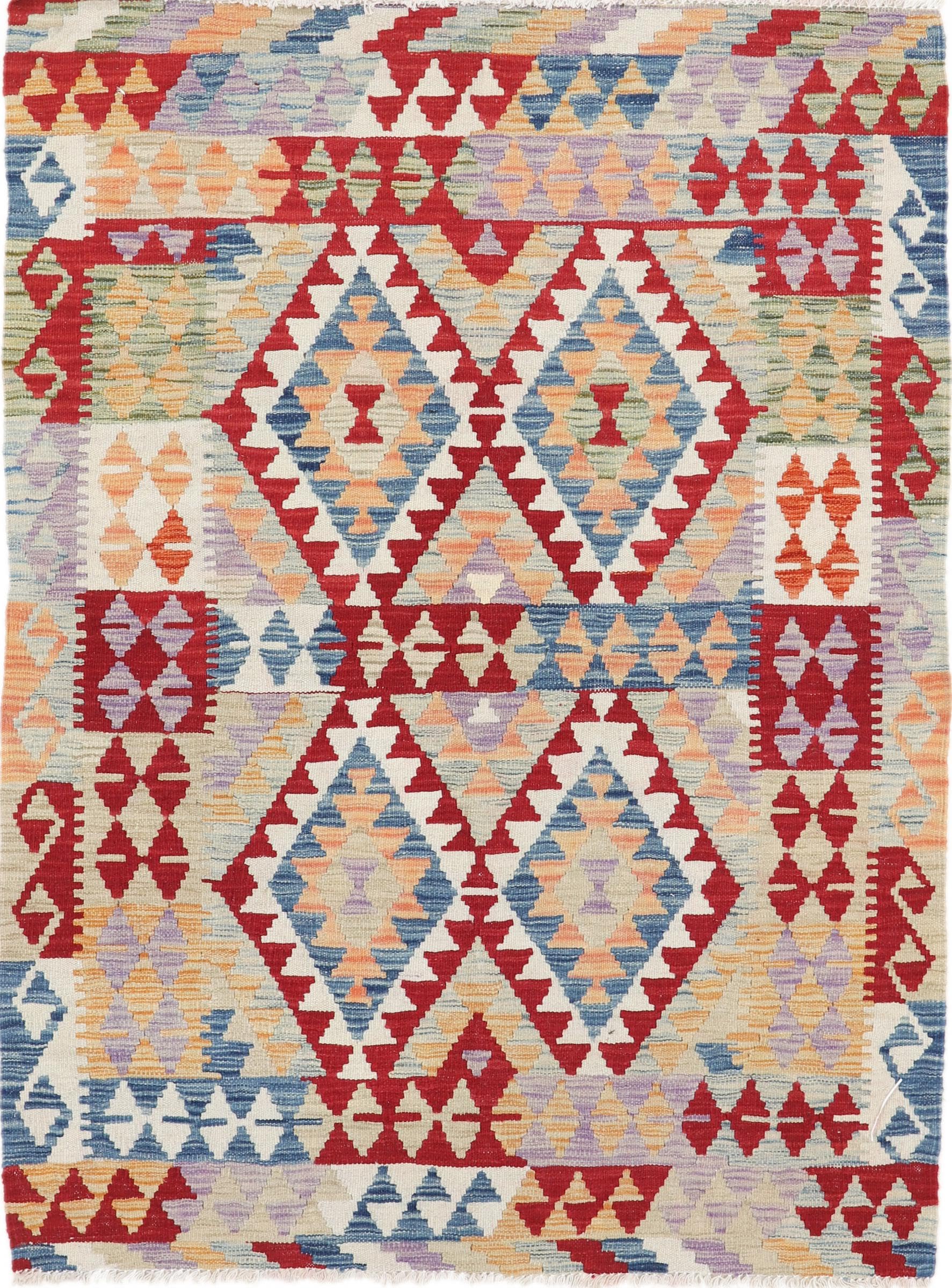 Tapis d'Orient Kilim Afghan en laine 127x171 pour remplacer les tapis froids