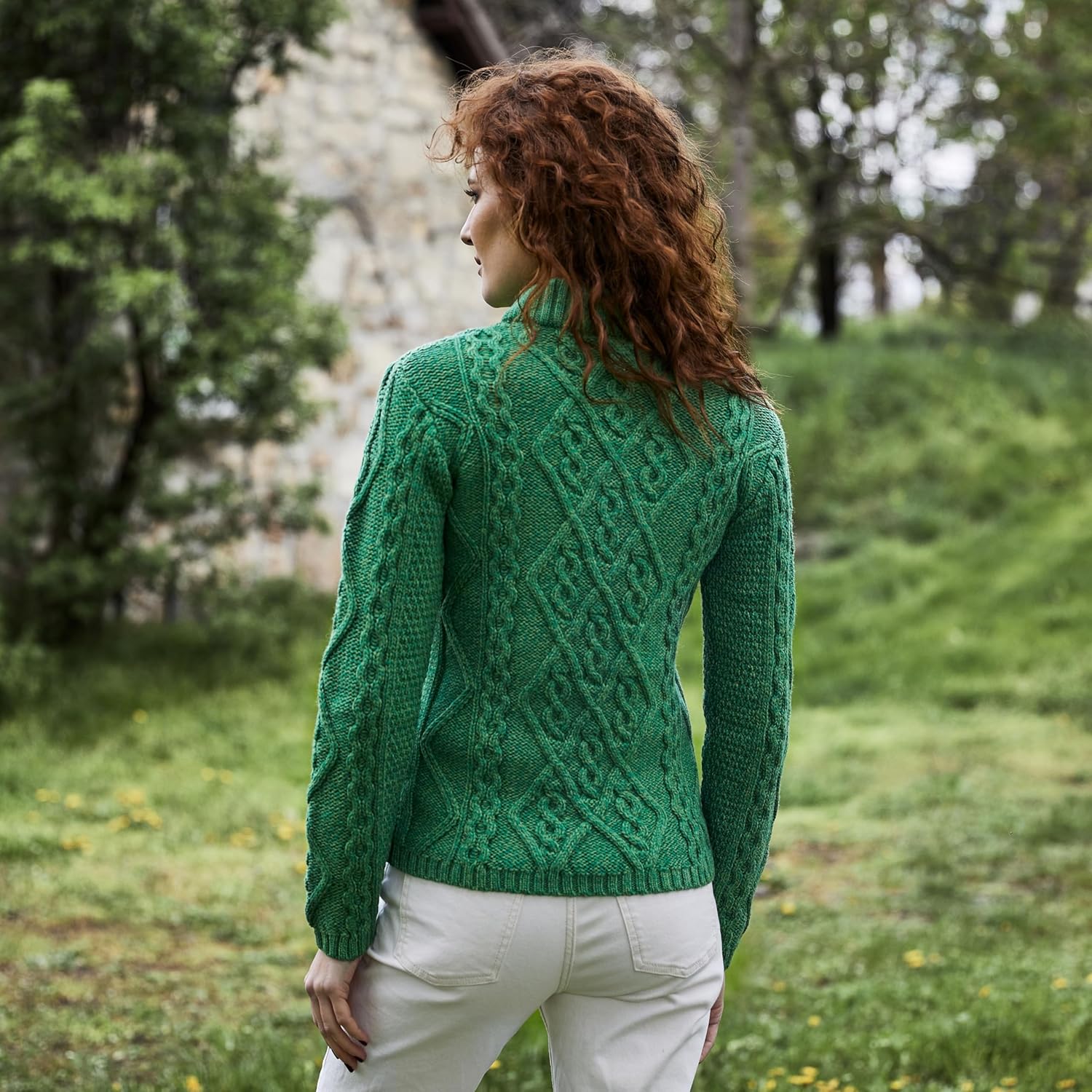 SAOL Wool Sweater for Women Ireland Cable Knitted Jumper - Image 4