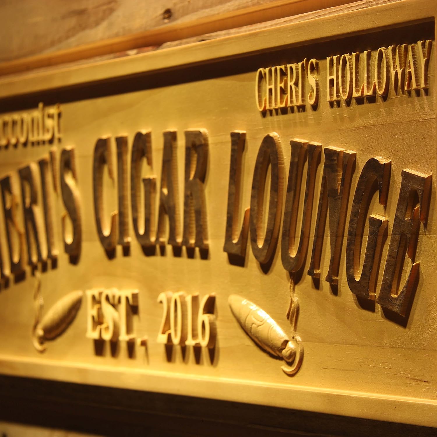 ADVPRO wpa0416 TOBACCONIST Name Personalized Cigar Lounge Shop Wood Engraved Wooden Sign - Standard 23 x 9.25