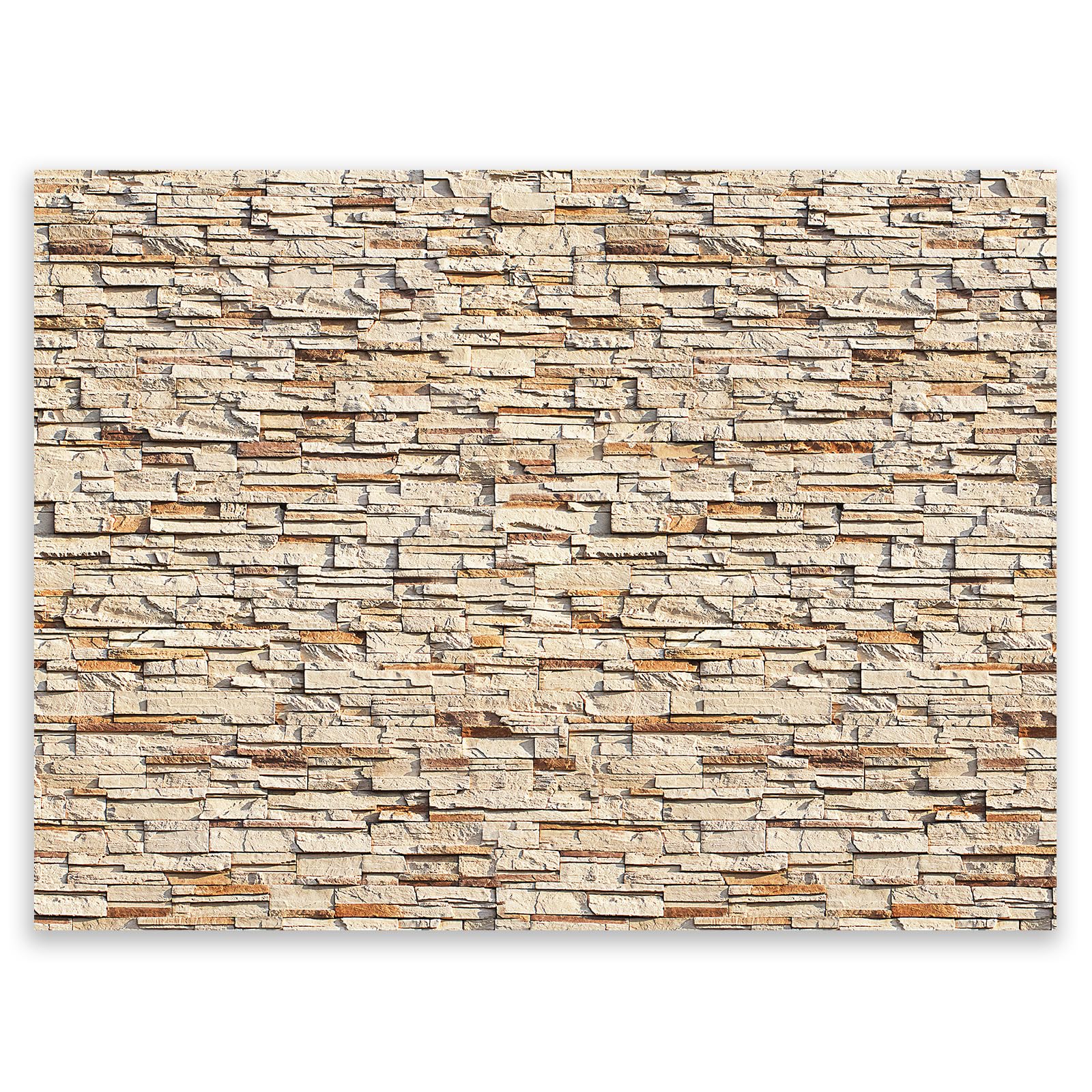 Protection plaque de cuisson, vitrocéramique, verre trempé, pour cuisinières électrique, à induction,planche à découper Mur en pierre monobloc 70x52 cm beige (111988)