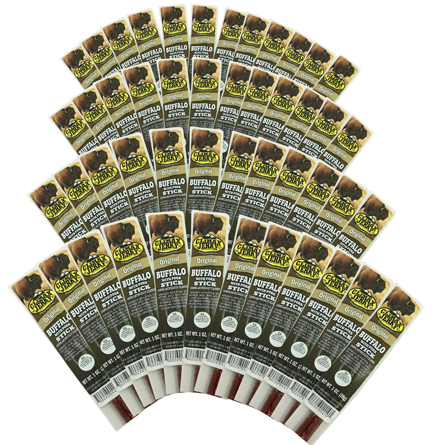 Original Delicious BEST Exotic Pack - 3 Types of Wild Game 1 Oz. Stick – Elk, Buffalo and Venison with Pork Sticks – No Antibiotics or Hormones (Buffalo Original, Buffalo Original 48 Sticks)