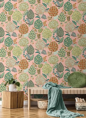 Miniatura 2 de NextWall Blooming Bulbs - Papel tapiz floral para despegar y pegar (rosa posy)