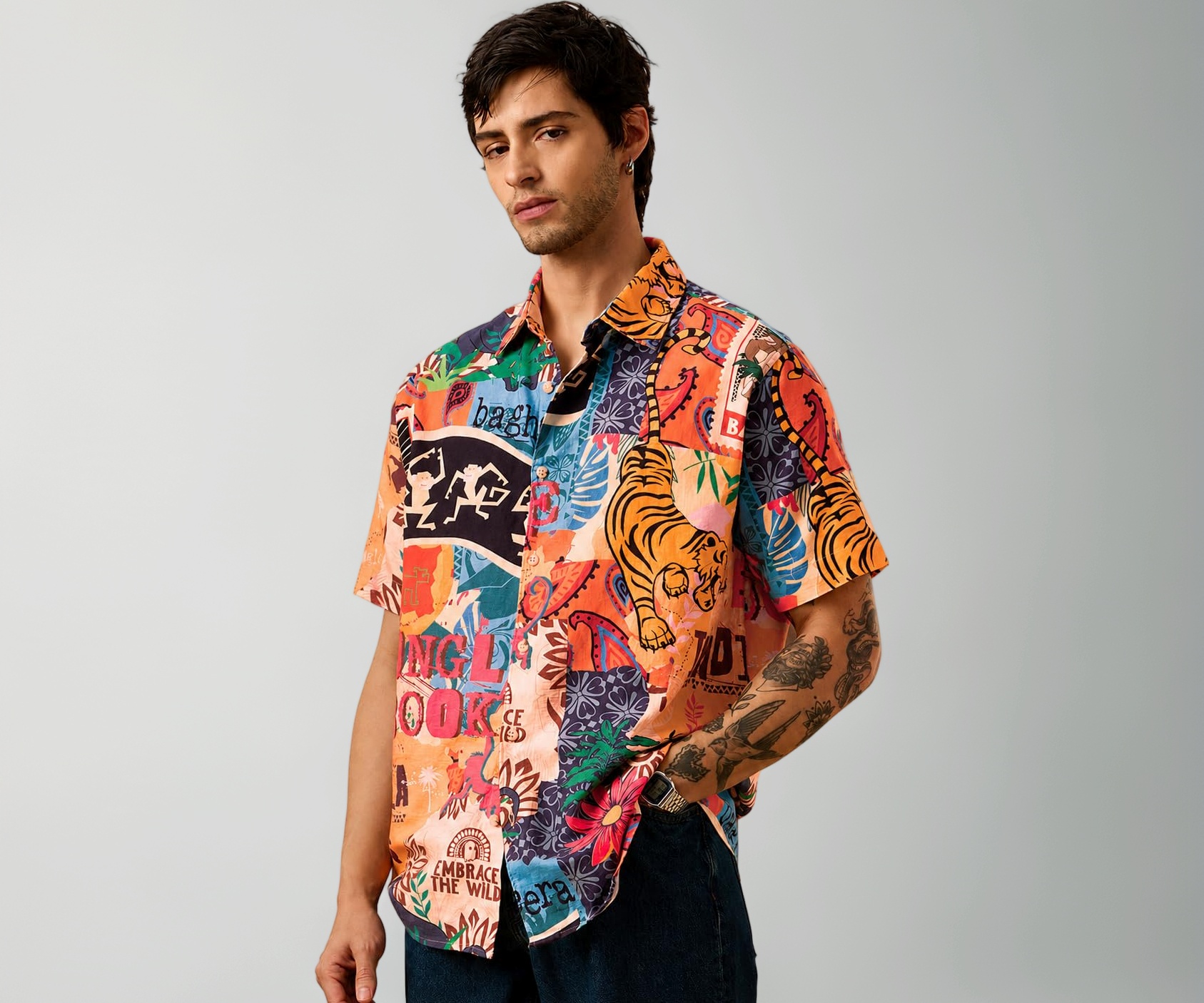 The Souled Store Jungle Book Indie Print Shirt - Image 1