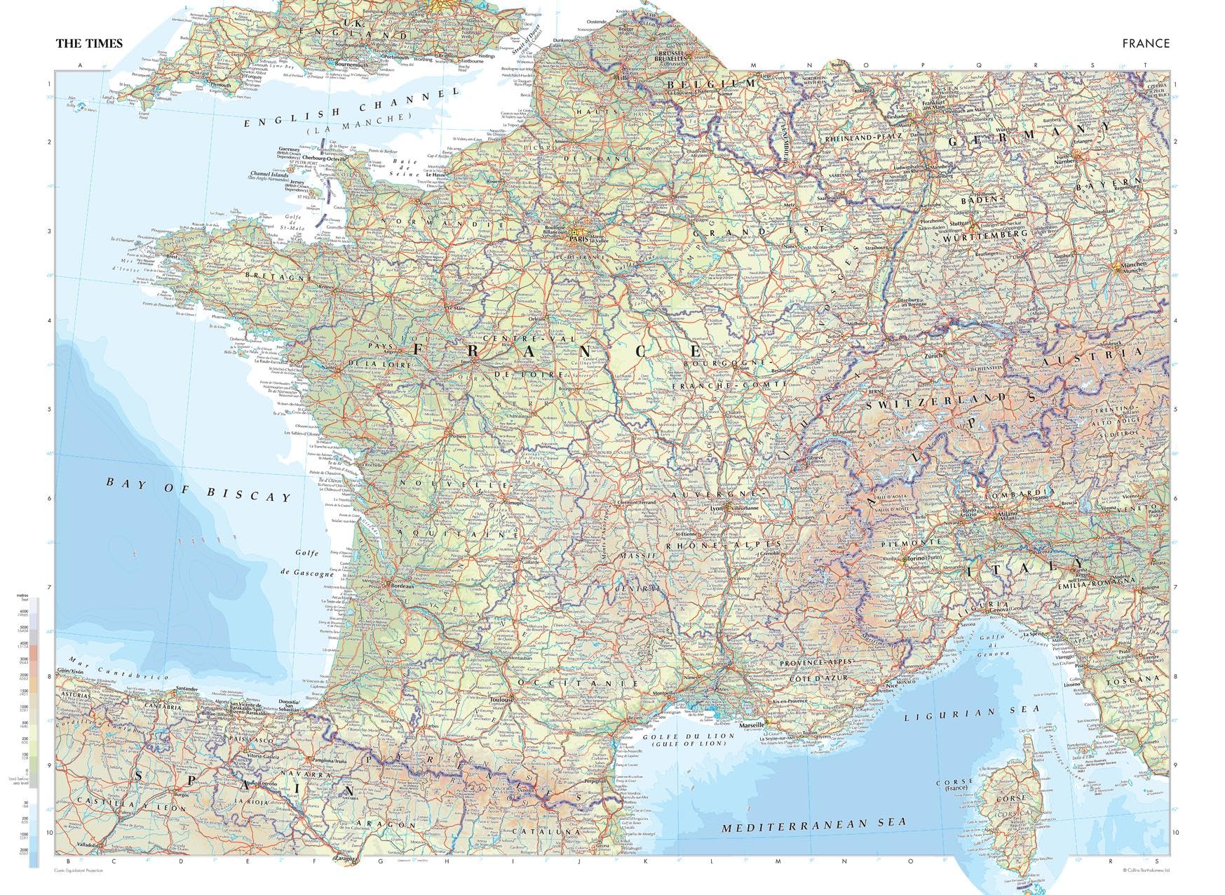 The Times Atlas: Francja - plakat 92 x 67 cm - laminowanie frontowe