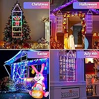Vista 3 de Toodour - Luces de decoración navideña, 1 m de luces decorativas RGB inteligentes de Navidad con Santa Claus, luz de escalera controlada por