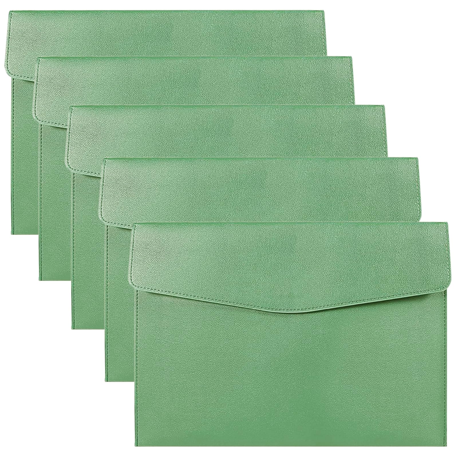 A4 Document Folders 5 Pack, Quality PU Leather Portfolio Organizers, Business File Holders, Professional Document Cases for Office, Conference, Letter Size Folders