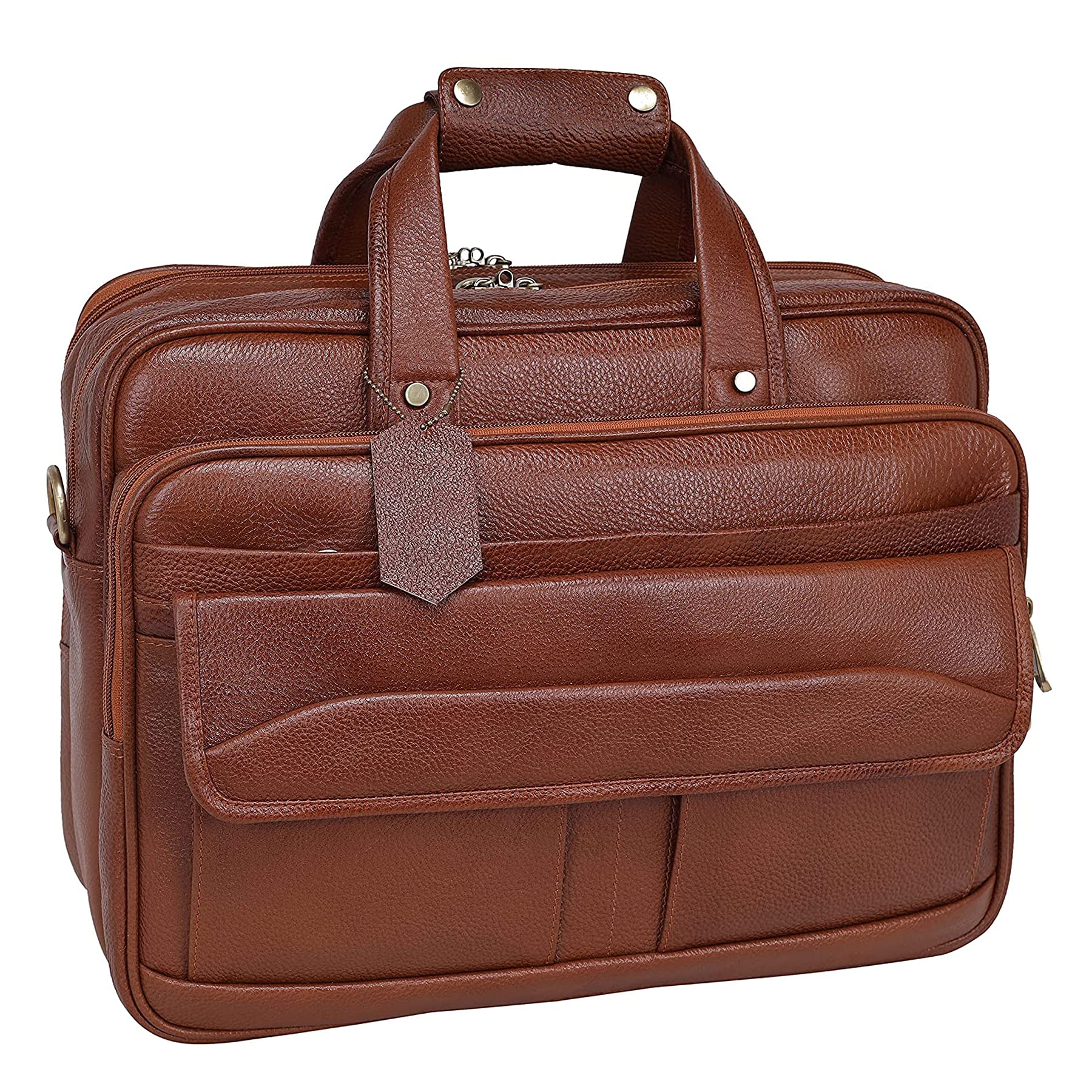 Leather Accessories 16 Inch Men's Leather Briefcase Laptop Office Bags