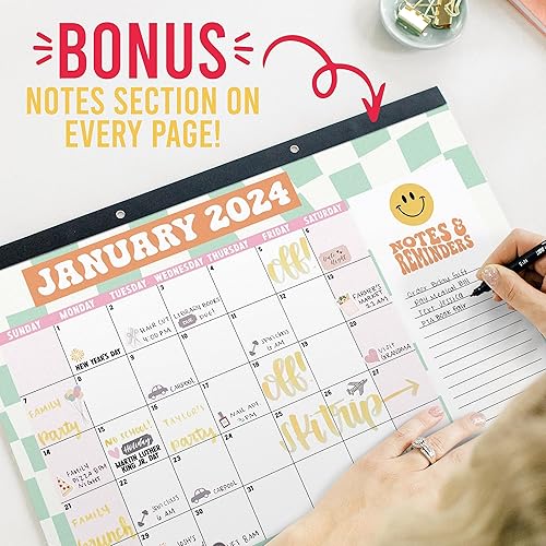 Miniatura 7 de Calendario de escritorio grande retro 2024-2025  Calendario de escritorio 2024 mensual, calendario de escritorio 2024-2025, planificador de