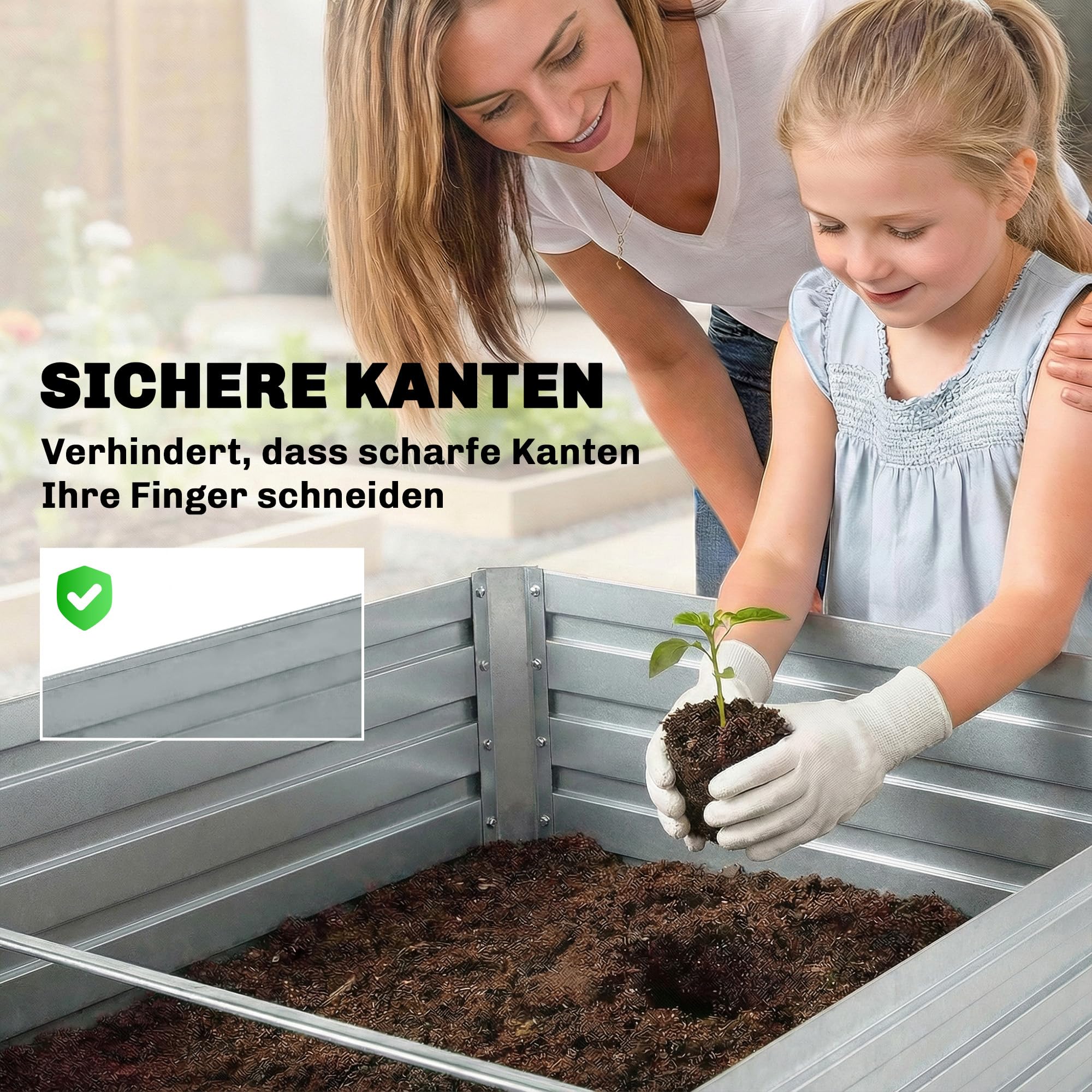 Outsunny Hochbeet aus Verzinktem Stahl, 2er Set 180 x 90 x 60cm Silber