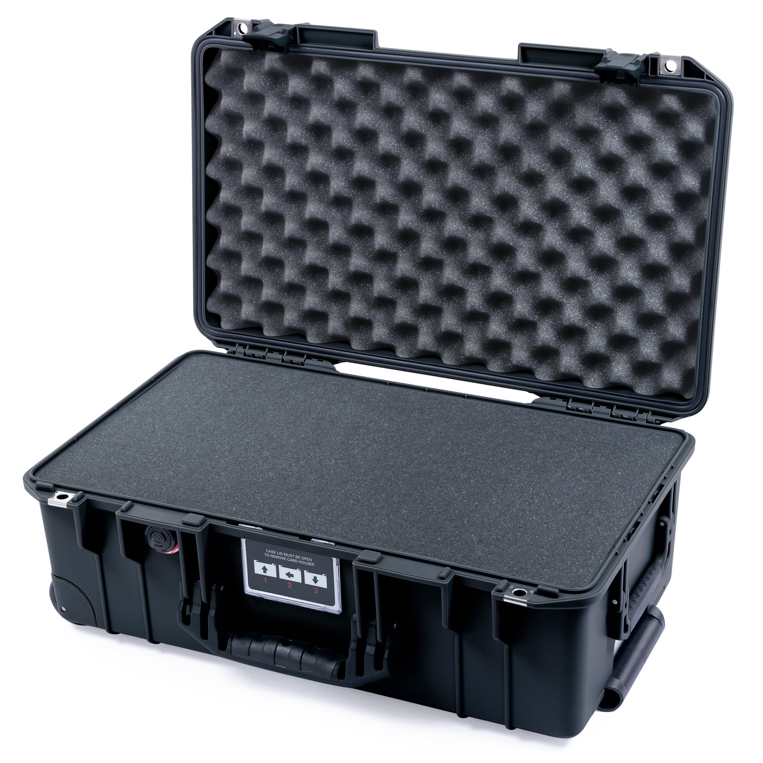 Pelican Air 1535 Carry-on Case by ColorCase - Black - Medium Size Waterproof Case with Pick & Pluck Foam & Convoluted Lid Foam - Black Handles & Latches