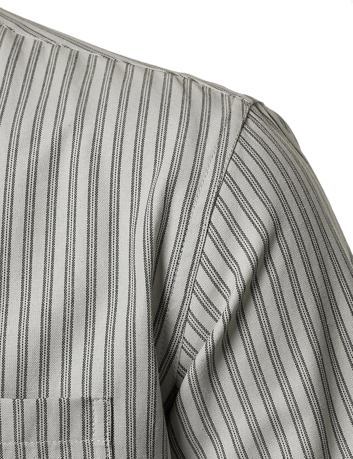 LucMatton Men's Striped Short Sleeve Button Down Shirt image 5